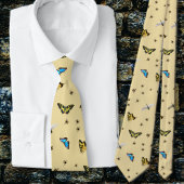 Vlinders en bijen Patroon Stropdas