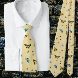 Vlinders en bijen Patroon Stropdas