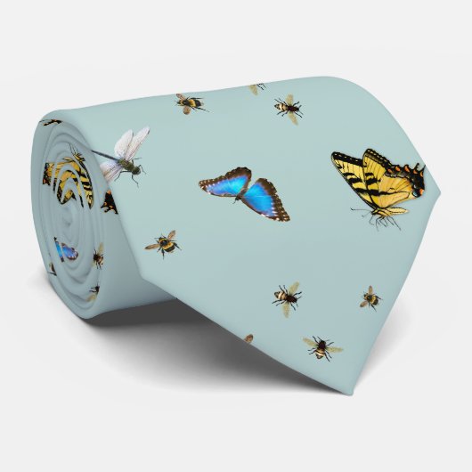 Vlinders en bijen Patroon Stropdas (Opgerold)