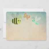Vlinders en bijen verjaardagsfeestje kaart (Achterkant)