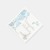 Vlinders en blauwe chrysanten servetten (Hoek)