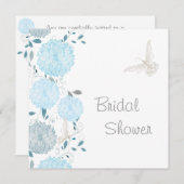 Vlinders en blauwe chrysanten slaan de datum op save the date (Voorkant / Achterkant)