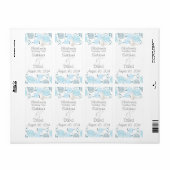 Vlinders en Blauwe Chrysanten Trouwwijn Etiket (Full Sheet)