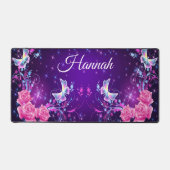 Vlinders en bloemen aangepaste naam bureau mat (Voorkant)