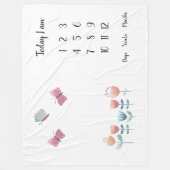 Vlinders en bloemen Baby eerste jaar mijlpaal Fleece Deken (Voorkant)