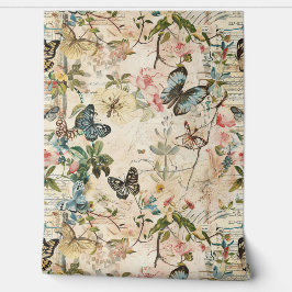 Vlinders en Bloemen Behang