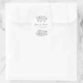 Vlinders en Bloemen Bloemen Bloemen Bloemen Bruilo Ronde Sticker (Tas)