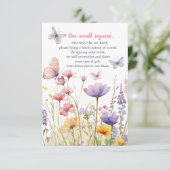 Vlinders en Bloemen Boek Aanvraag Invoegen Kaart (Staand voorkant)