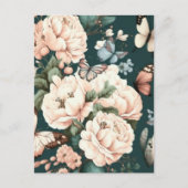 Vlinders en bloemen briefkaart (Voorkant)