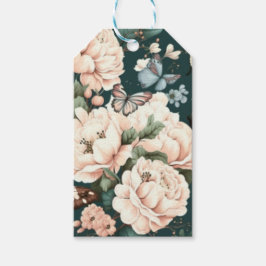 Vlinders en bloemen cadeaulabel