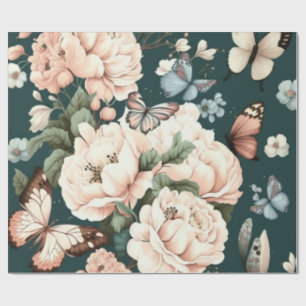Vlinders en bloemen cadeaupapier