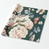 Vlinders en bloemen cadeaupapier (Uitgerold)