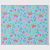 Vlinders en bloemen. cadeaupapier (Vlak)