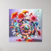 Vlinders en Bloemen Canvas Afdruk (Voorkant)