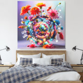 Vlinders en Bloemen Canvas Afdruk (Insitu (Slaapkamer))