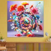 Vlinders en Bloemen Canvas Afdruk (Insitu (Woonkamer))