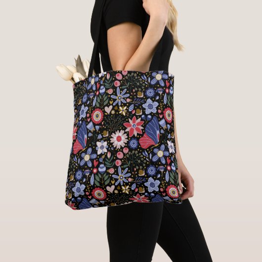 Vlinders en Bloemen canvas tassen (Dichtbij)