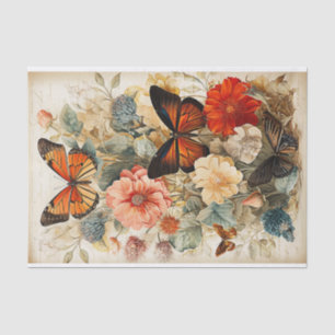 Vlinders en Bloemen Decoupage Tissuepapier