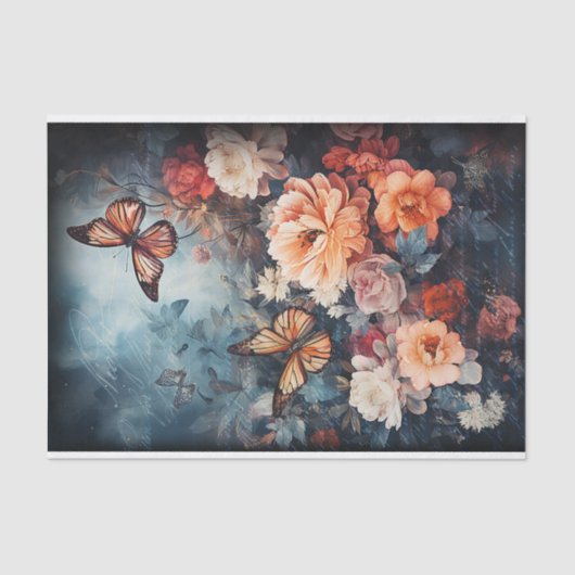 Vlinders en Bloemen Decoupage Tissuepapier (Voorkant)
