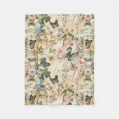 Vlinders en Bloemen Fleece Deken (Voorkant)