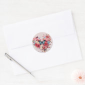 Vlinders en bloemen Hartlabels Ronde Sticker (Envelop)