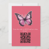 Vlinders en bloemen in verschillende tinten roze kaart (Achterkant)