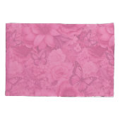 Vlinders en bloemen in verschillende tinten roze kussensloop (Achterkant)