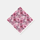 Vlinders en bloemen in verschillende tinten roze servet (Hoek)