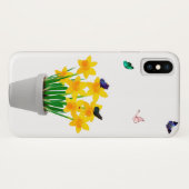 Vlinders en bloemen iPhone X Hoesje (Achterkant (horizontaal))
