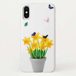Vlinders en bloemen iPhone X Hoesje