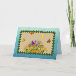 Vlinders en Bloemen Kaart