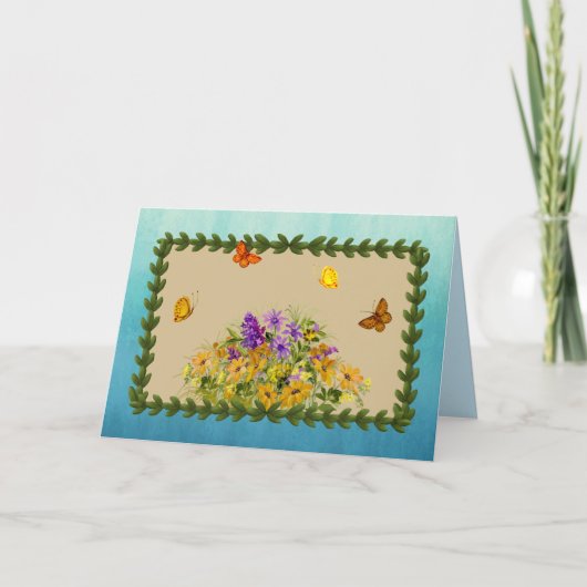 Vlinders en Bloemen Kaart (Voorkant)