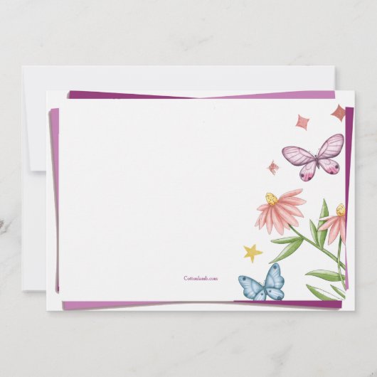 Vlinders en Bloemen Kaart (Achterkant)