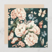 Vlinders en bloemen kaart (Voorkant / Achterkant)