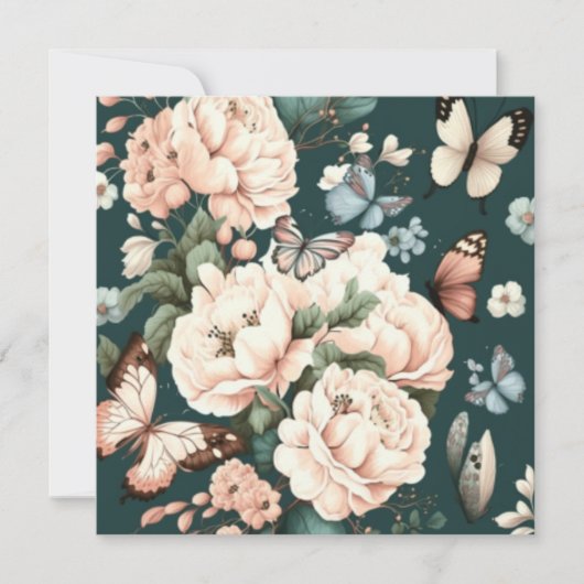 Vlinders en bloemen kaart (Voorkant)