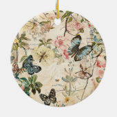  Vlinders en Bloemen Keramisch Ornament (Achterkant)