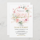 Vlinders en bloemen Koppel Shower Uitnodiging (Voorkant / Achterkant)