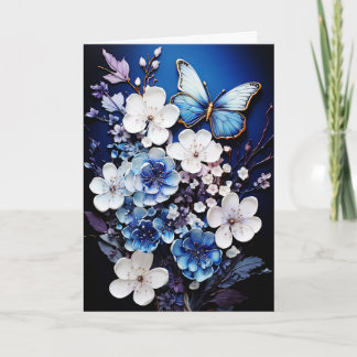 Vlinders en Bloemen Lege Notitie Kaart