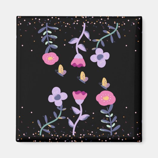 vlinders en bloemen magneet (Voorkant)