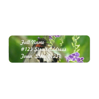 Vlinders en bloemen Mailing Label