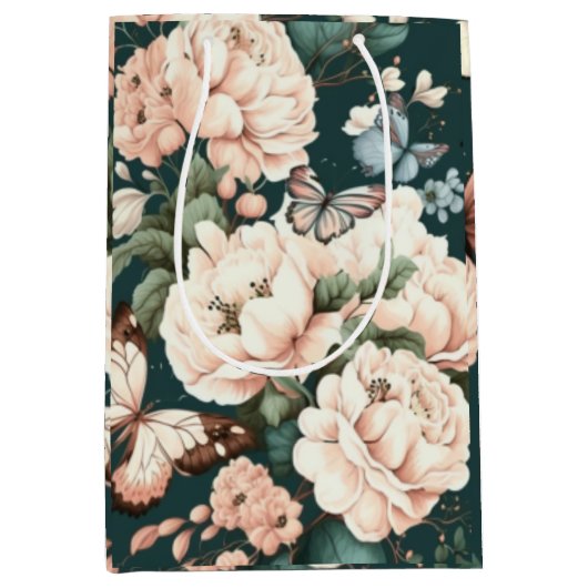 Vlinders en bloemen medium cadeauzakje (Voorkant)