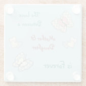 Vlinders en bloemen moeder dochter glazen onderzetter (Achterkant)