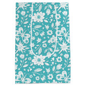 Vlinders en bloemen op Aqua Medium Cadeauzakje (Achterkant)