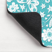 Vlinders en bloemen op Aqua Muismat (Hoek)