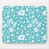 Vlinders en bloemen op Aqua Muismat (Voorkant)