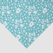 Vlinders en bloemen op Aqua Tissuepapier (Detail)