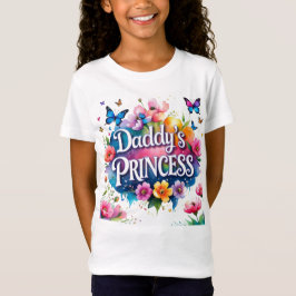 Vlinders en bloemen, papa's prinses t-shirt