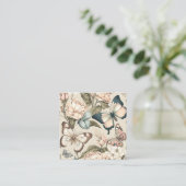 Vlinders en bloemen pastel informatiekaartje (Staand voorkant)