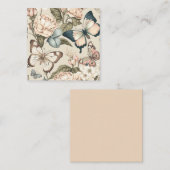 Vlinders en bloemen pastel informatiekaartje (Voorkant / Achterkant)