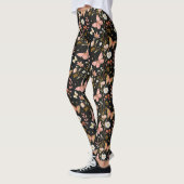 Vlinders en bloemen Pastel Roze Zwart Marmer Leggings (Links)